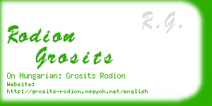 rodion grosits business card